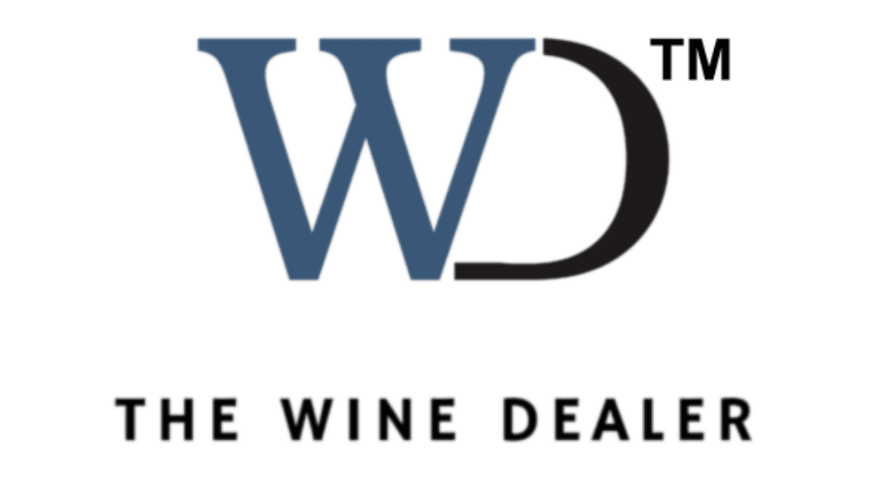 Logo of The Wine Dealer featuring stylized letters WD and the brand name below.