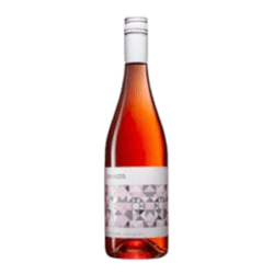 Terrazzo Zinfandel Rosé bottle by The Wine Dealer Ltd with a pink-hued glass and a geometric patterned label, showcasing fruity raspberry and strawberry notes