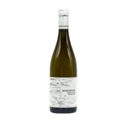 Knightor Madeleine Angevine bottle with green glass and a white map-inspired label featuring the Knightor branding and wine name.